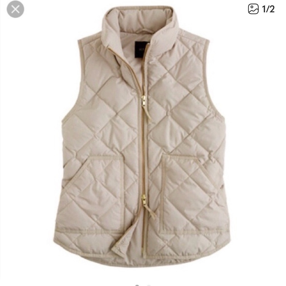 Jcrew Women's Quilted Beige Vest